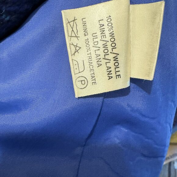 Vintage 60s/70’s Blue 100% Wool Speckled Multi Colored Long Coat Size Medium 8 - Picture 5 of 12